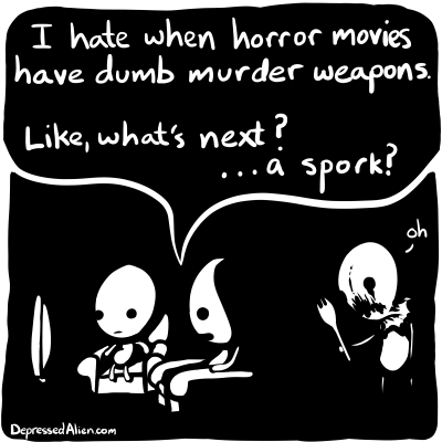 Alien watches some horror movies.